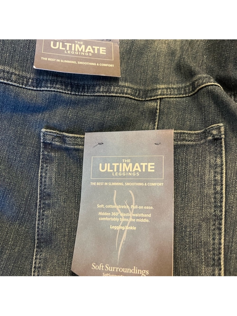 Soft Surroundings Dark Blue Ankle Cropped Women’s Denim Leggings Size 1X - Picture 7 of 10